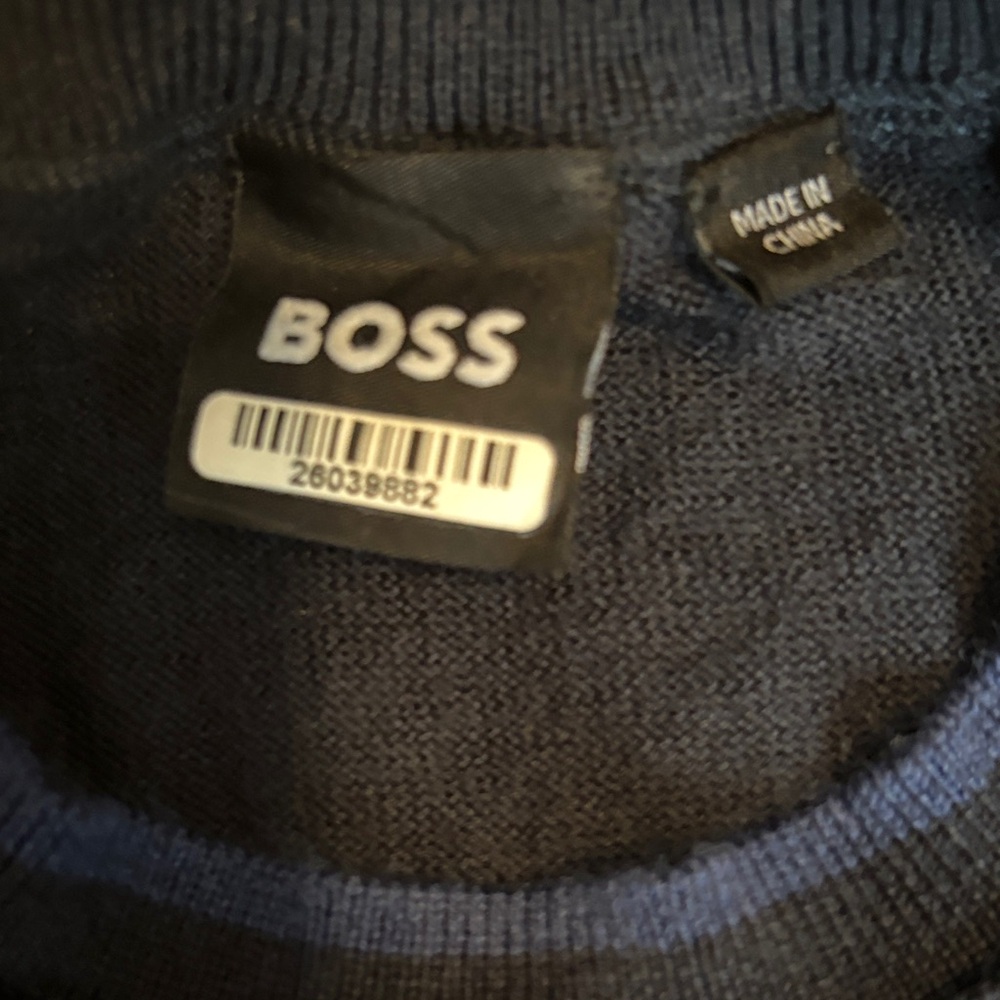 Boss Men navy  Sweater size large - Picture 2 of 4